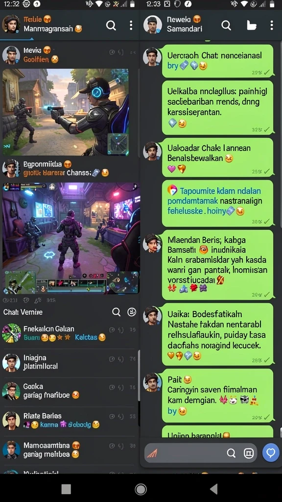 Gambaran fitur interaksi sosial yang memungkinkan kerjasama antar pemain.
