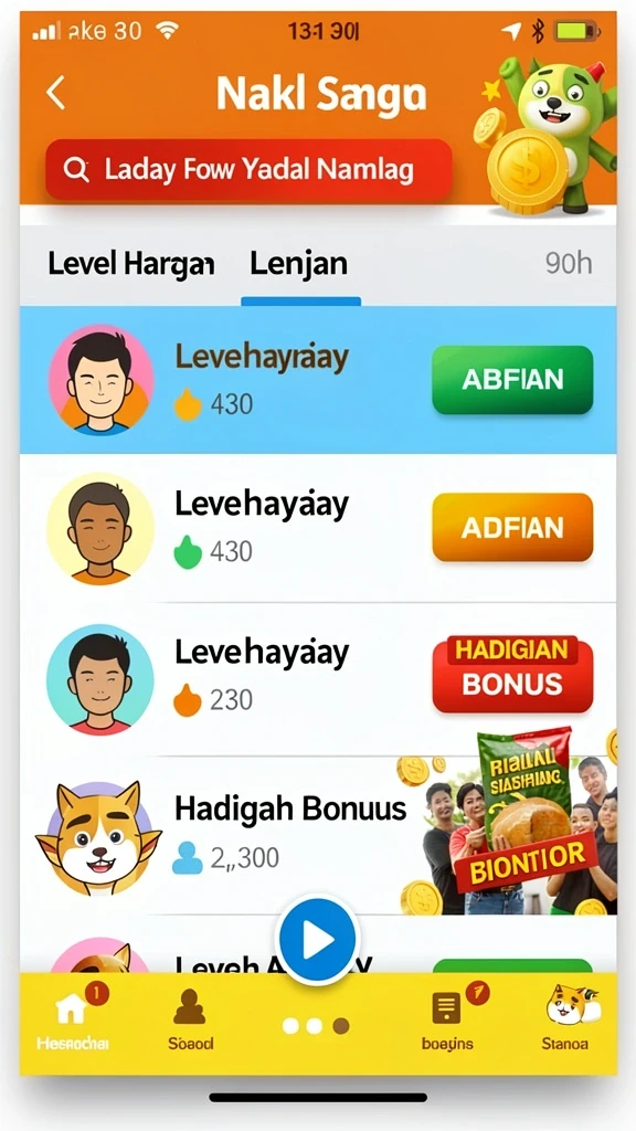 Pengalaman sosial dengan leaderboard pemain teratas.