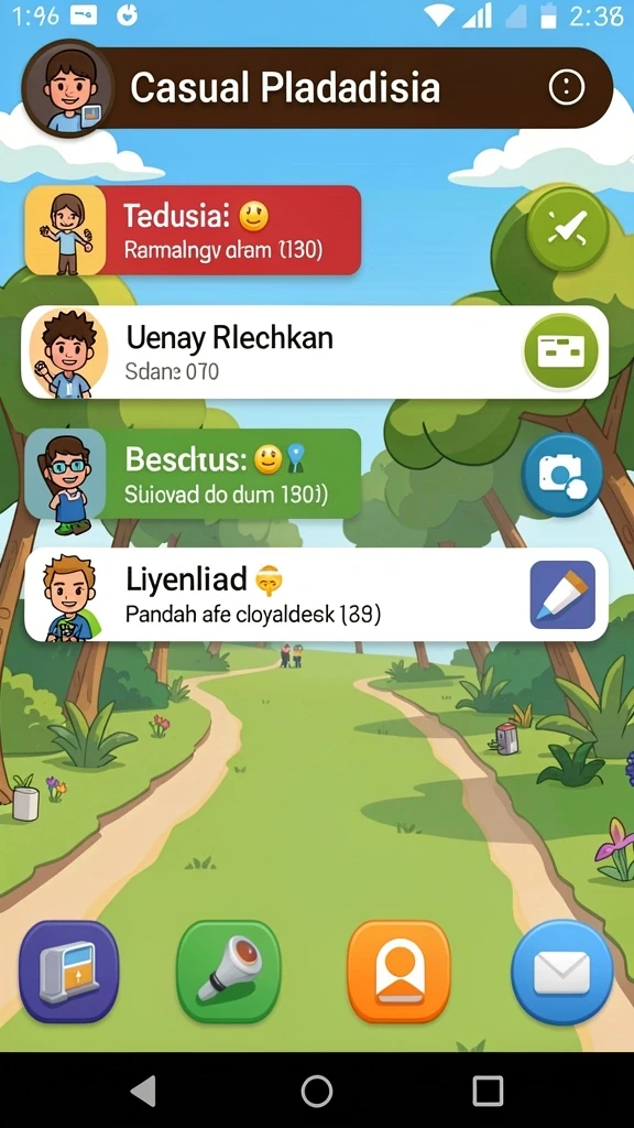Tangkapan layar dari interaksi sosial antar pemain.