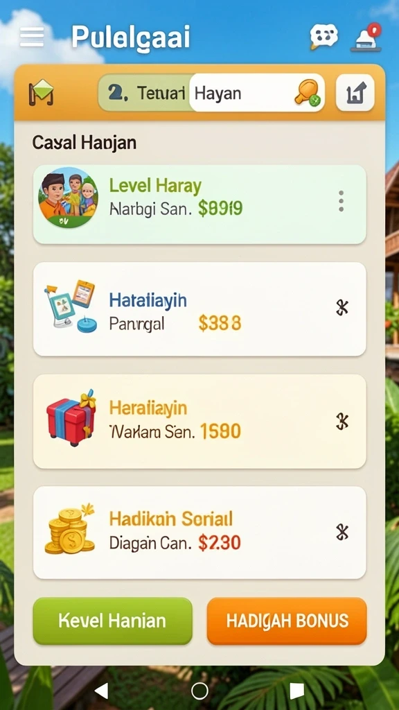 Tangkapan layar menggambarkan fitur upgrade karakter yang menarik.