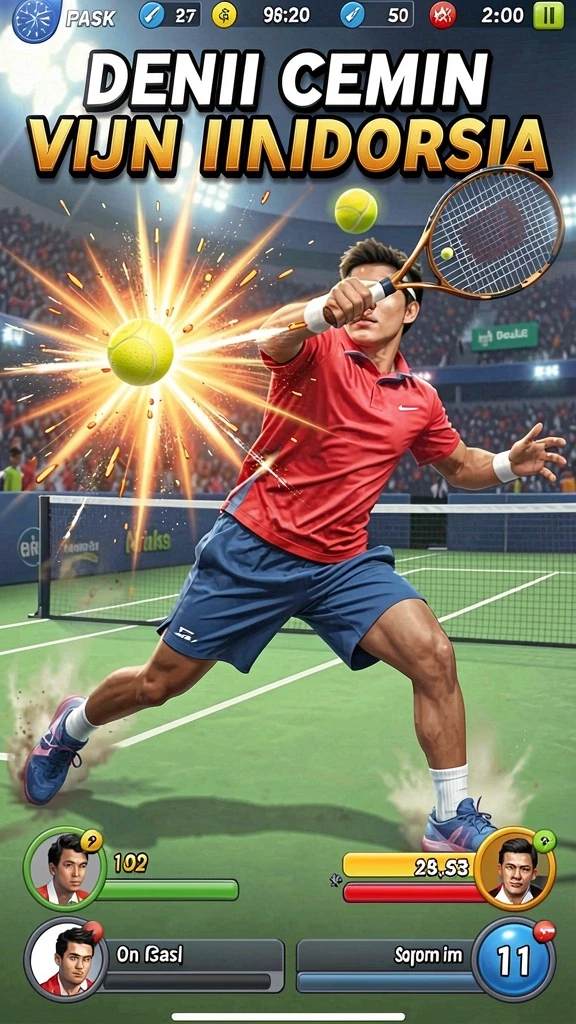 Gambar karakter heroik dalam aksi petualangan.